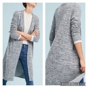 EUC Anthropologie Velvet By Graham Spencer Marled long Sleeve Duster Cardigan